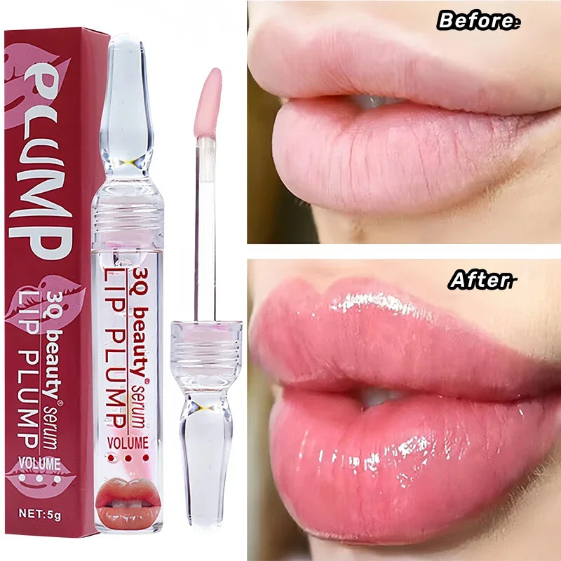 Instant Lip Plump Serum Essence Increases Lip Elasticity Moisturize Hydrates Transparent Lip Gloss Reduce Fine Lines On Lip Film - ShopMyNet