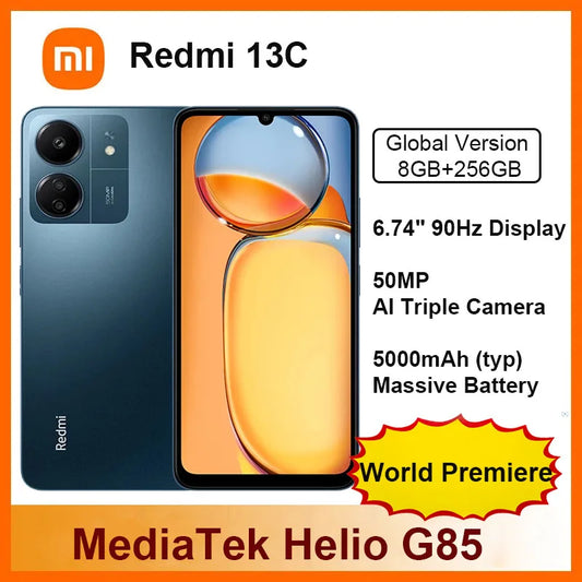 [World Premiere] Xiaomi Redmi 13C Smartphone MediaTek Helio G85 Octa 50MP Camera 5000mAh 90Hz 6.74" Display MIUI 14 Mobilephone