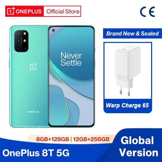 Global Version OnePlus 8T OnePlus Official Store 8GB 128GB Snapdragon 865 5G 120Hz AMOLED Fluid Screen 48MP Quad 65W