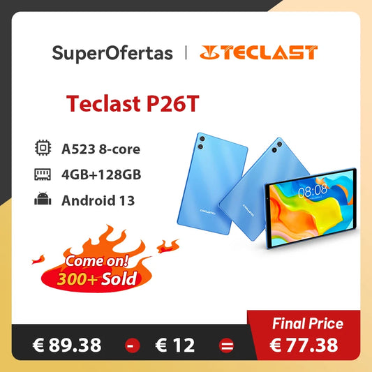 Teclast P26T Android 13 Tablet 10.1 inch IPS 4GB RAM 128GB ROM A523 8-core Dual-band Wi-Fi Type-C Widevine L1 5000mAh Tablet - ShopMyNet