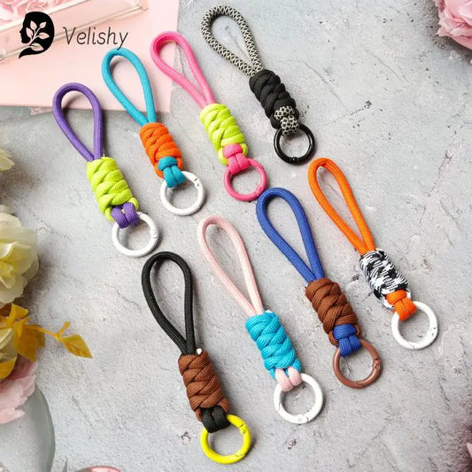 Keychain Lanyard Strong Strap for Keys Braided Umbrella Rope Hanging Cell Phone Accessories Chain Lanyard