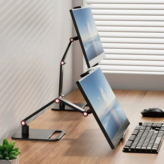 Portable Monitor Desk Holder Metal Stand 16 Inch Universal Expandable Display Base Vesa Mount External Vertical Screen Expansion