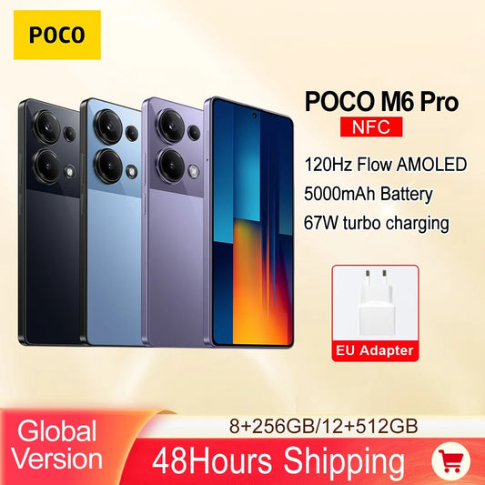 Global Version POCO M6 Pro Smartphone NFC Helio G99 Ultra 6.67'' 120Hz Flow AMOLED 64MP Triple Camera OIS 67W Turbo Charging
