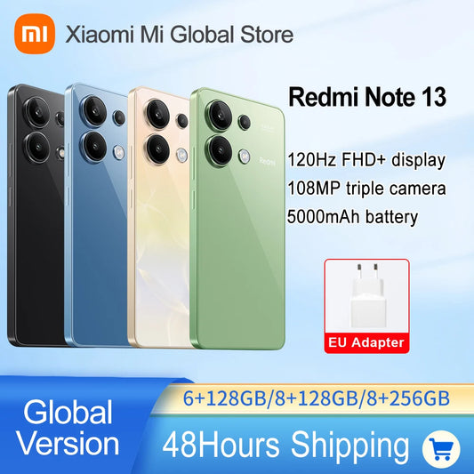 Global Version Xiaomi Redmi Note 13 Smartphone 128/256GB Snapdragon® 685 108MP Camera 120Hz FHD+ 6.67 Inch AMOLED 33W Charging